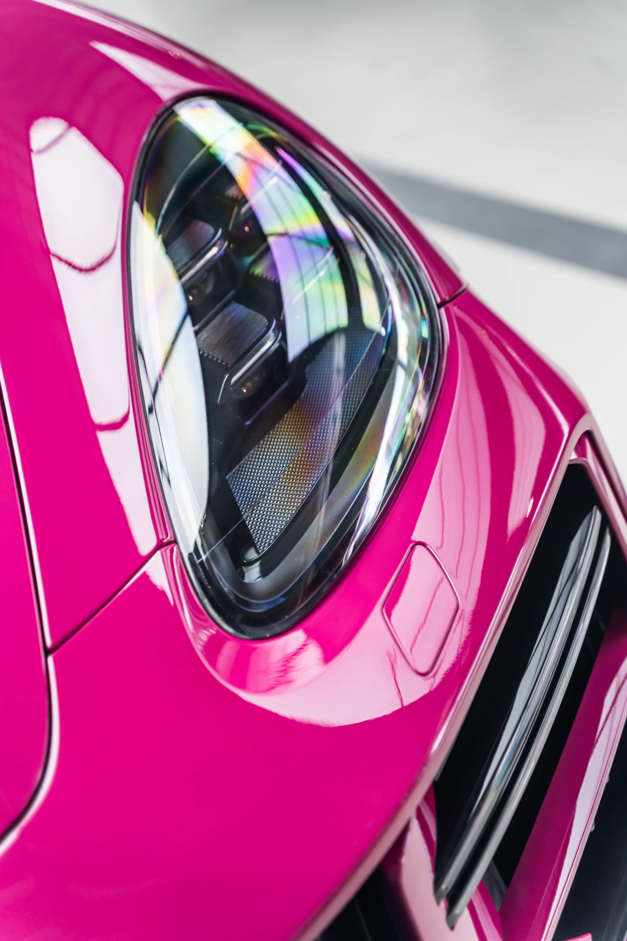 Close detail of the original vehicle finish beneath the SPPF concept.