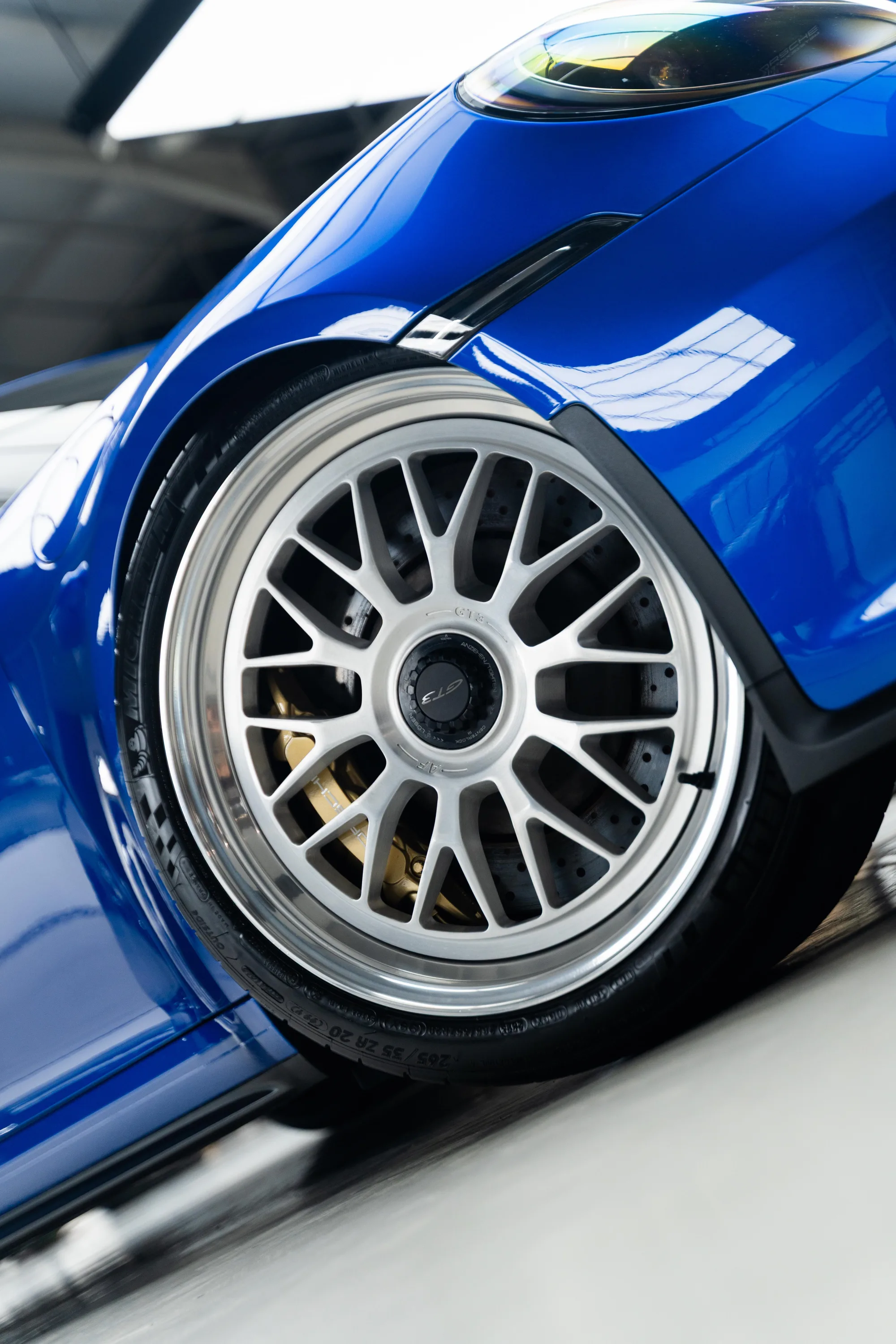 Close detail of a completed removable colour finish.